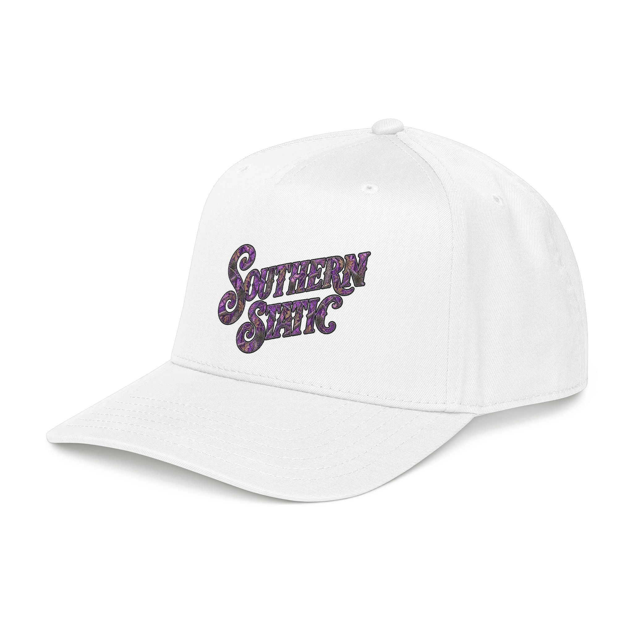 Southern Static Baseball Cap — Retro Floral Script Dad Hat