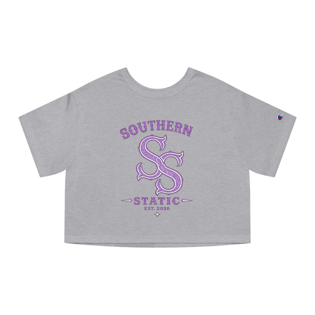 Southern Static Cropped Tee — Women's Vintage Collegiate Shirt (Est. 2026)
