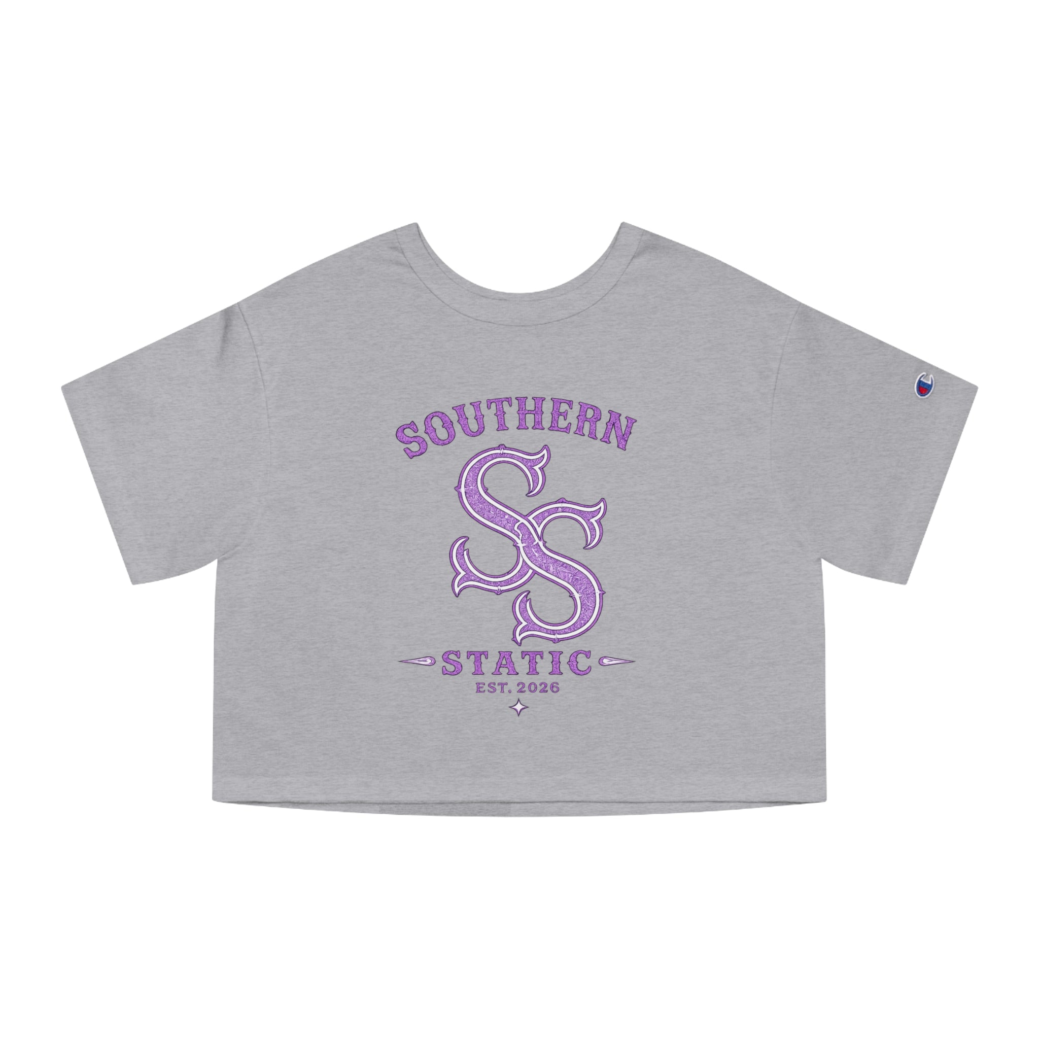 Southern Static Cropped Tee — Women's Vintage Collegiate Shirt (Est. 2026)
