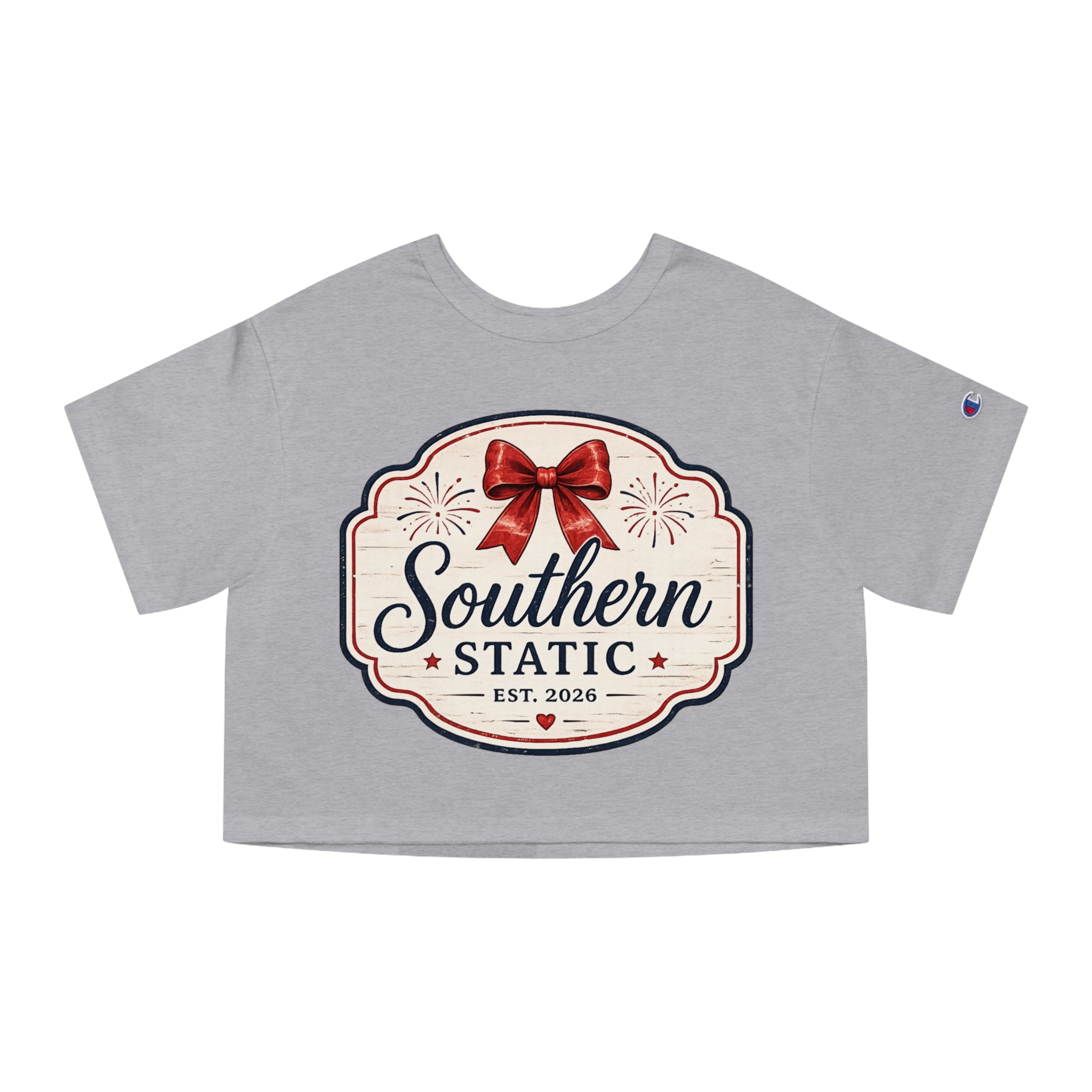Women’s Southern Static Cropped T-Shirt — Retro Ribbon Logo Women's Tee