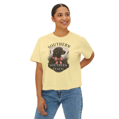 Southern Static Labrador Graphic Tee — Women's Boxy T-Shirt