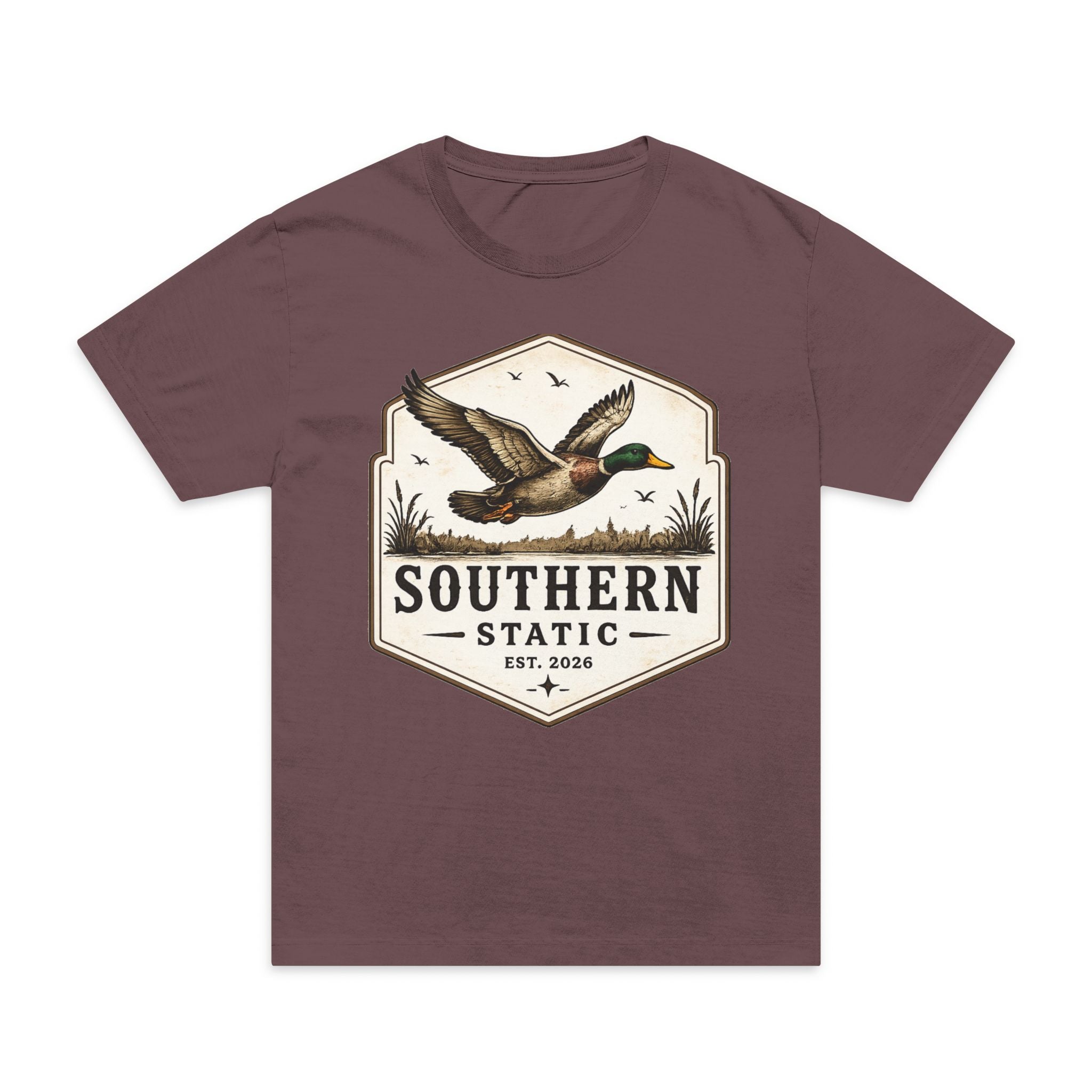Duck Hunting Badge T-Shirt — "Southern Static" Vintage Mallard Tee