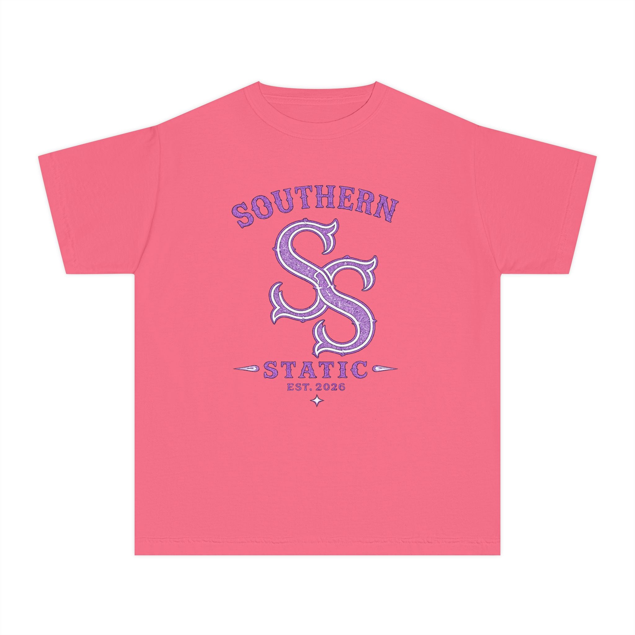 Southern Static Youth Tee — Yellow Graphic SS Logo Shirt