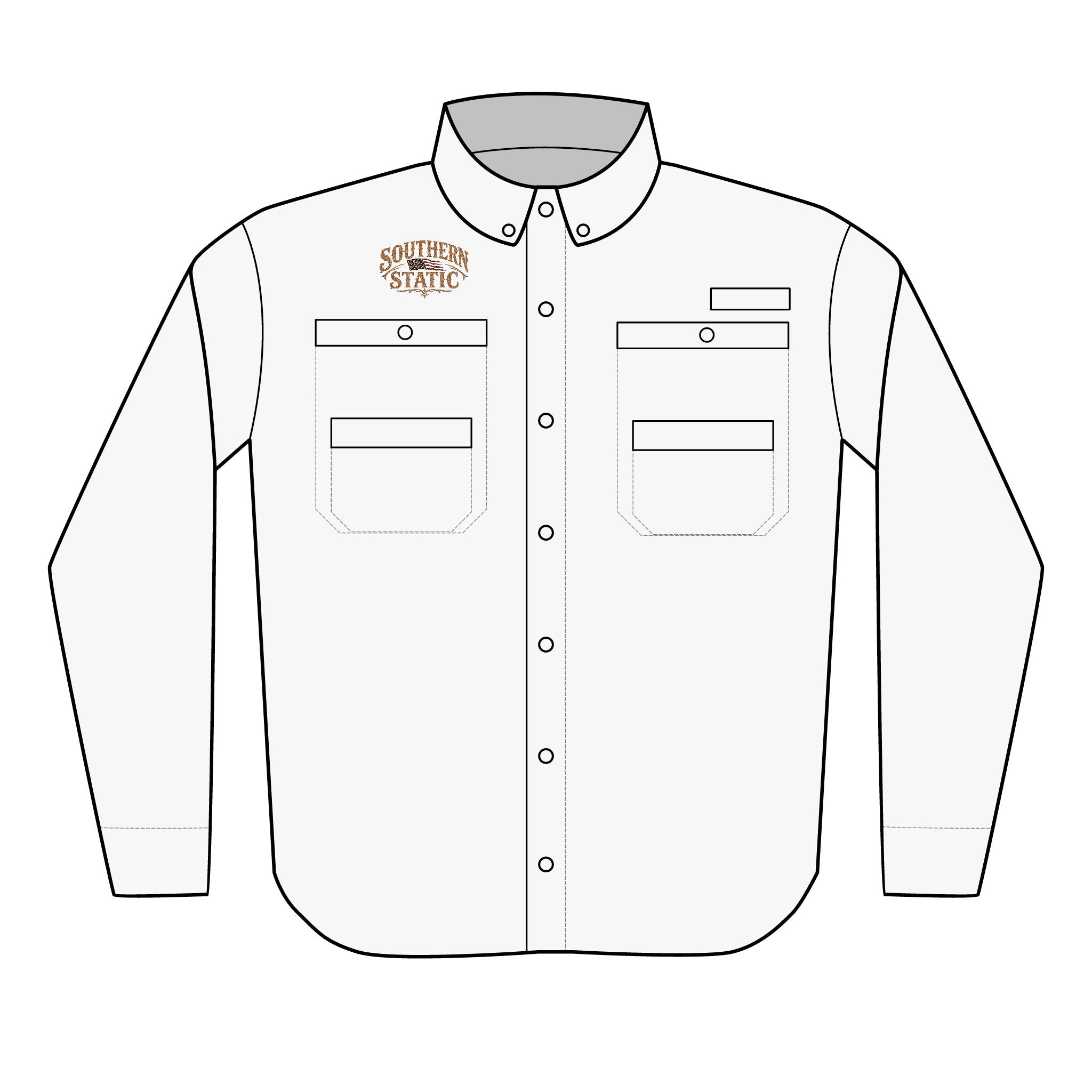 Southern Stogie embroidery Shirt | Fishing Utility Button-Up