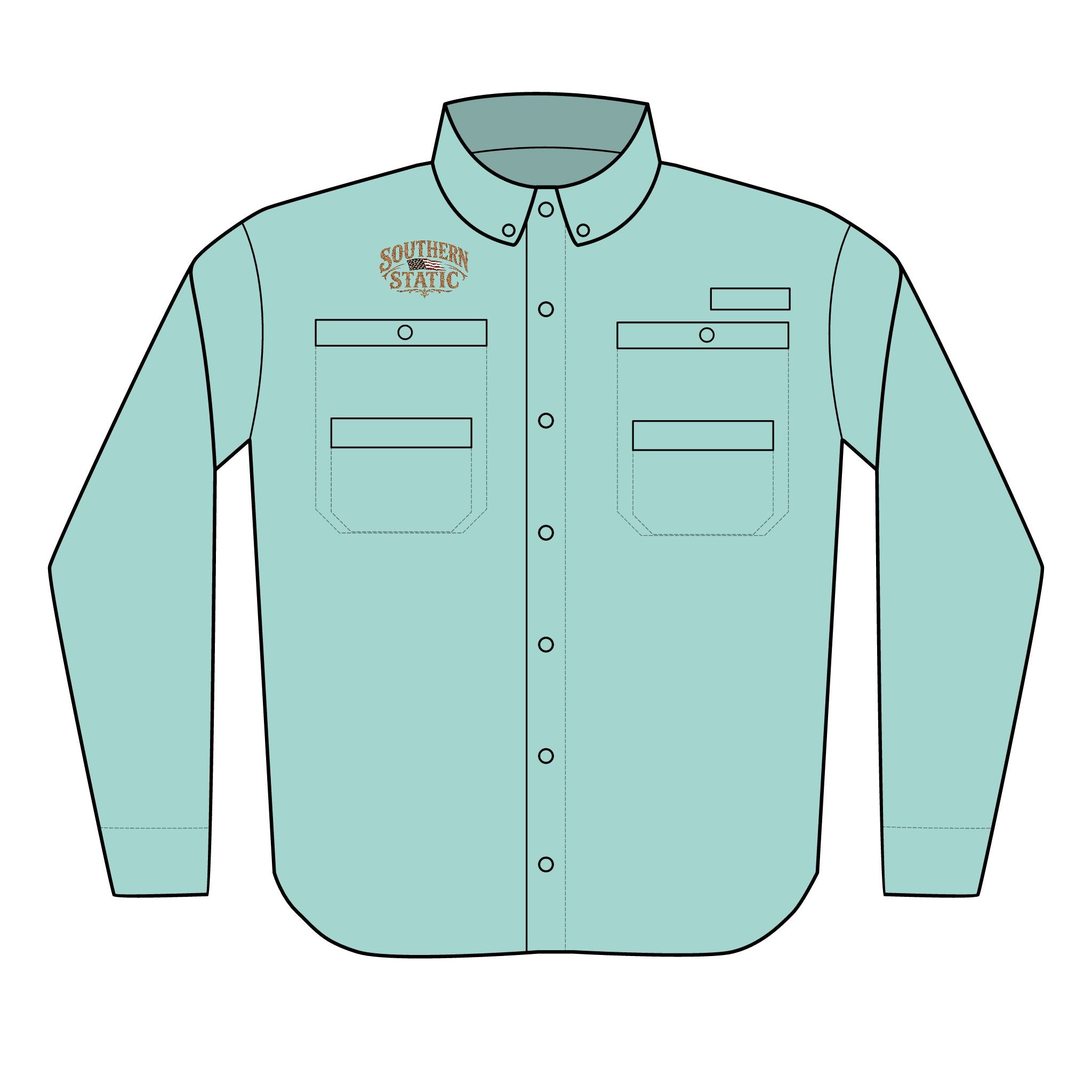 Southern Stogie embroidery Shirt | Fishing Utility Button-Up