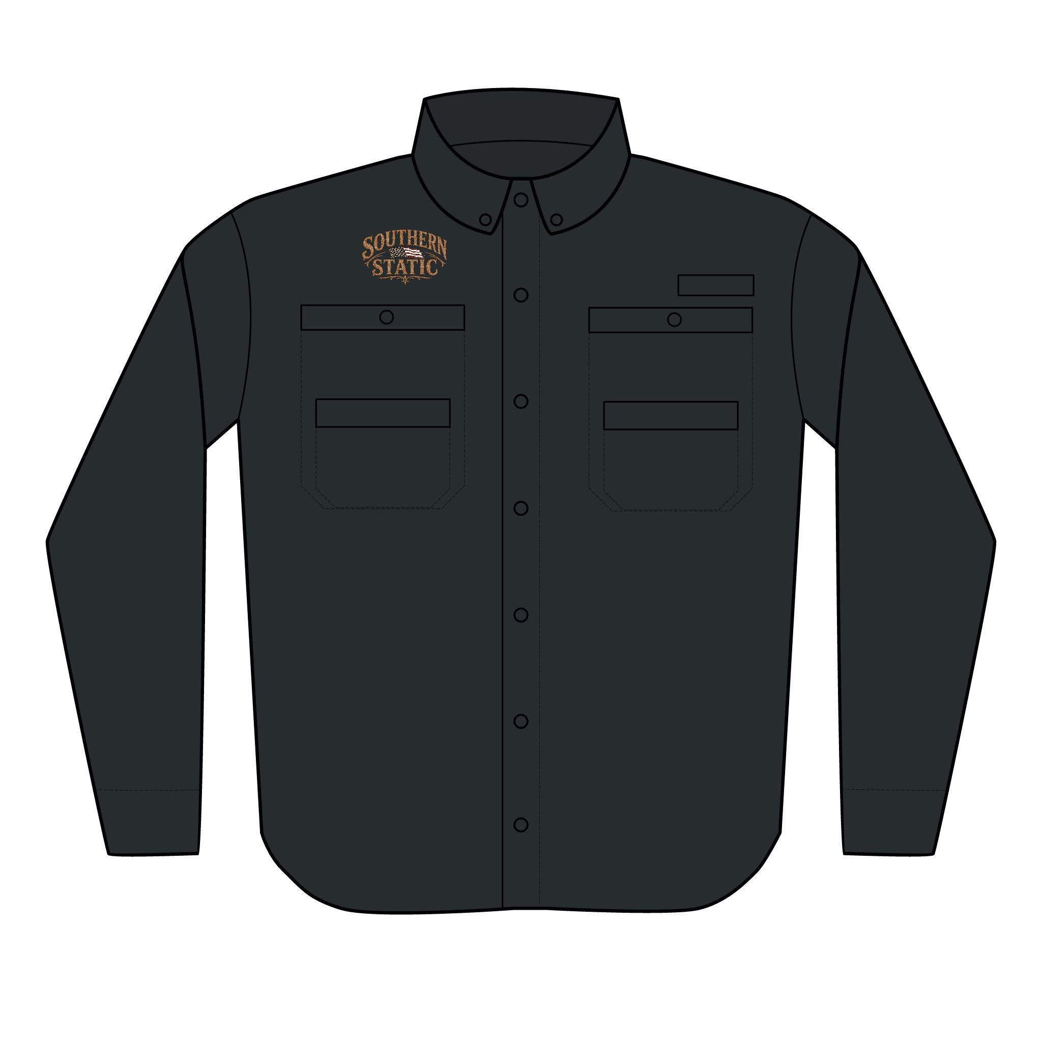 Southern Stogie embroidery Shirt | Fishing Utility Button-Up
