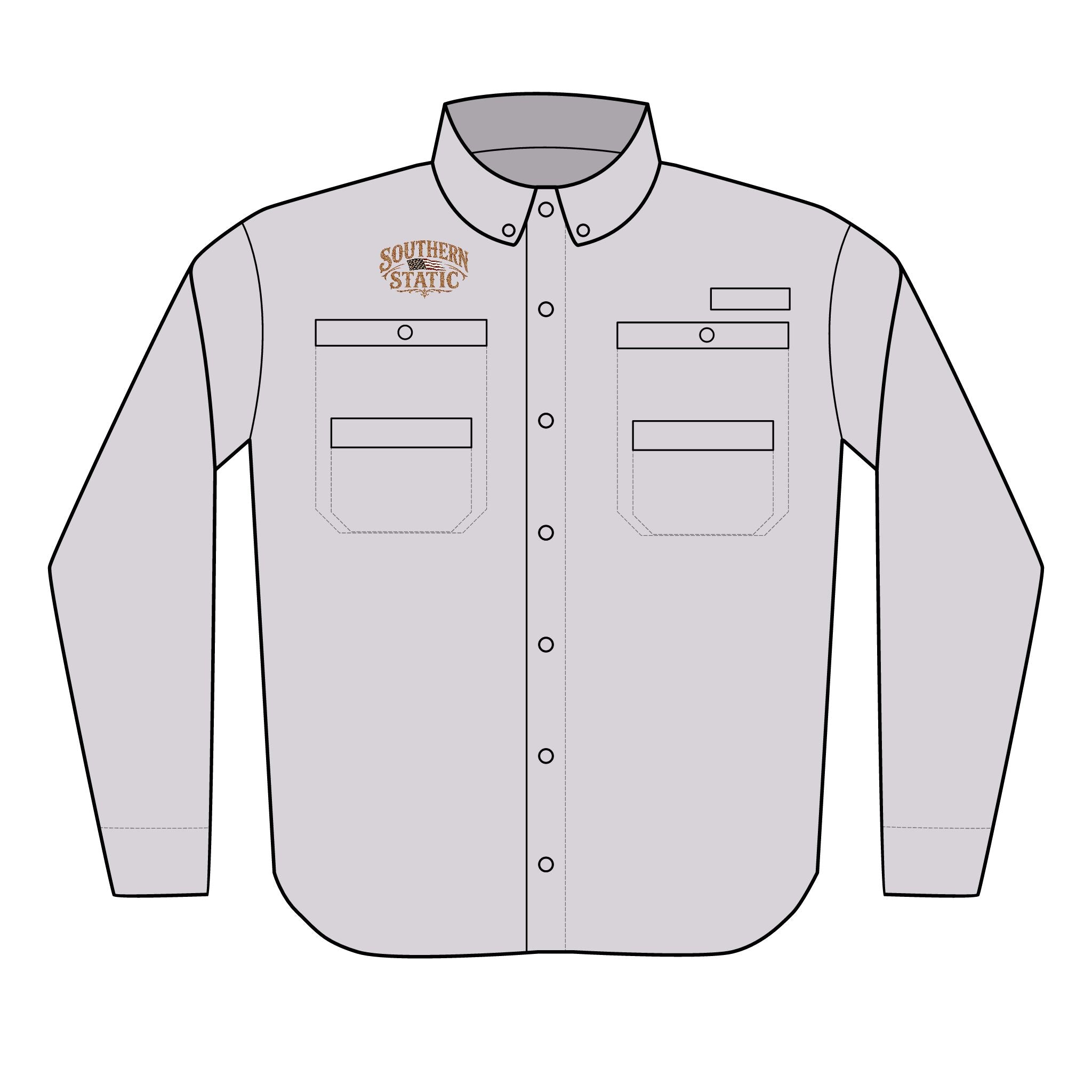 Southern Stogie embroidery Shirt | Fishing Utility Button-Up