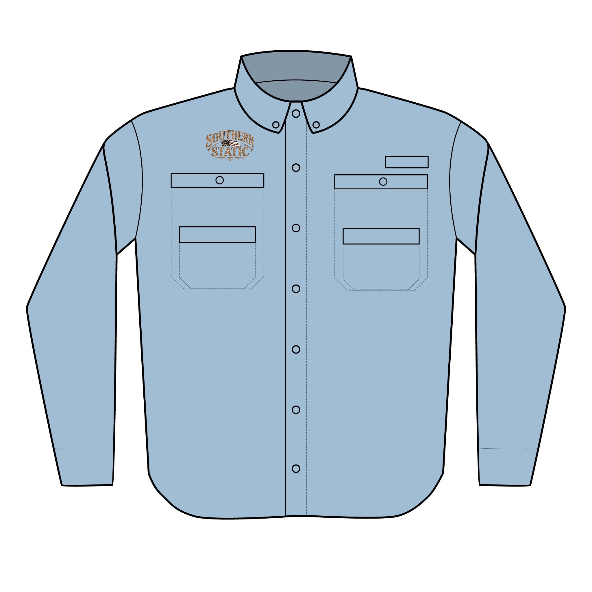 Southern Stogie embroidery Shirt | Fishing Utility Button-Up