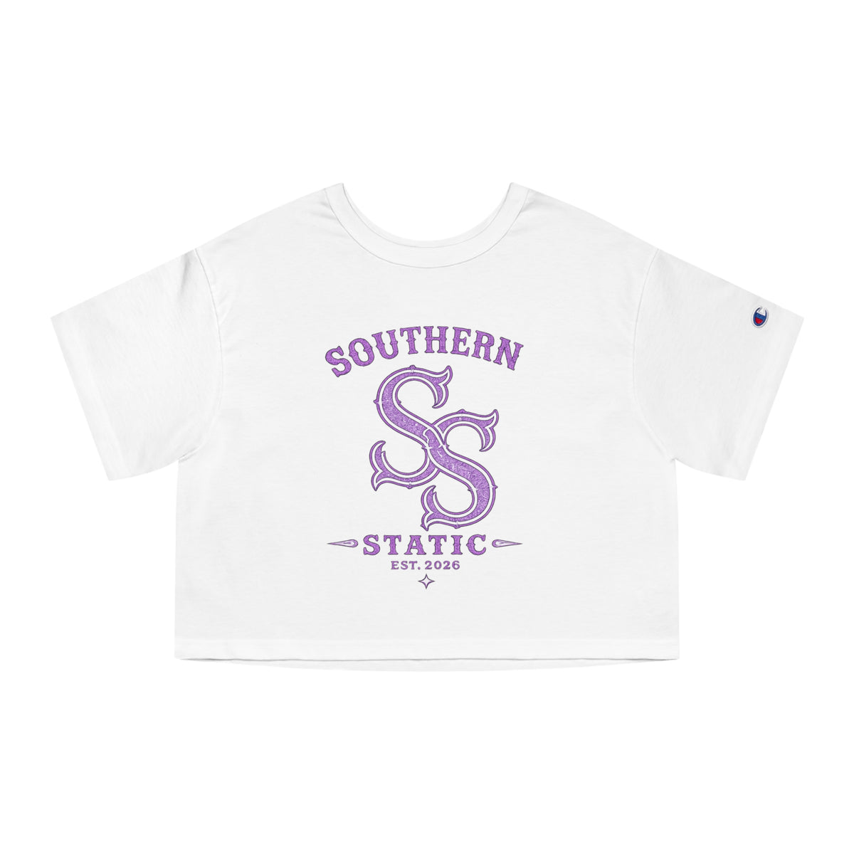 Southern Static Cropped Tee — Women's Vintage Collegiate Shirt (Est. 2026)