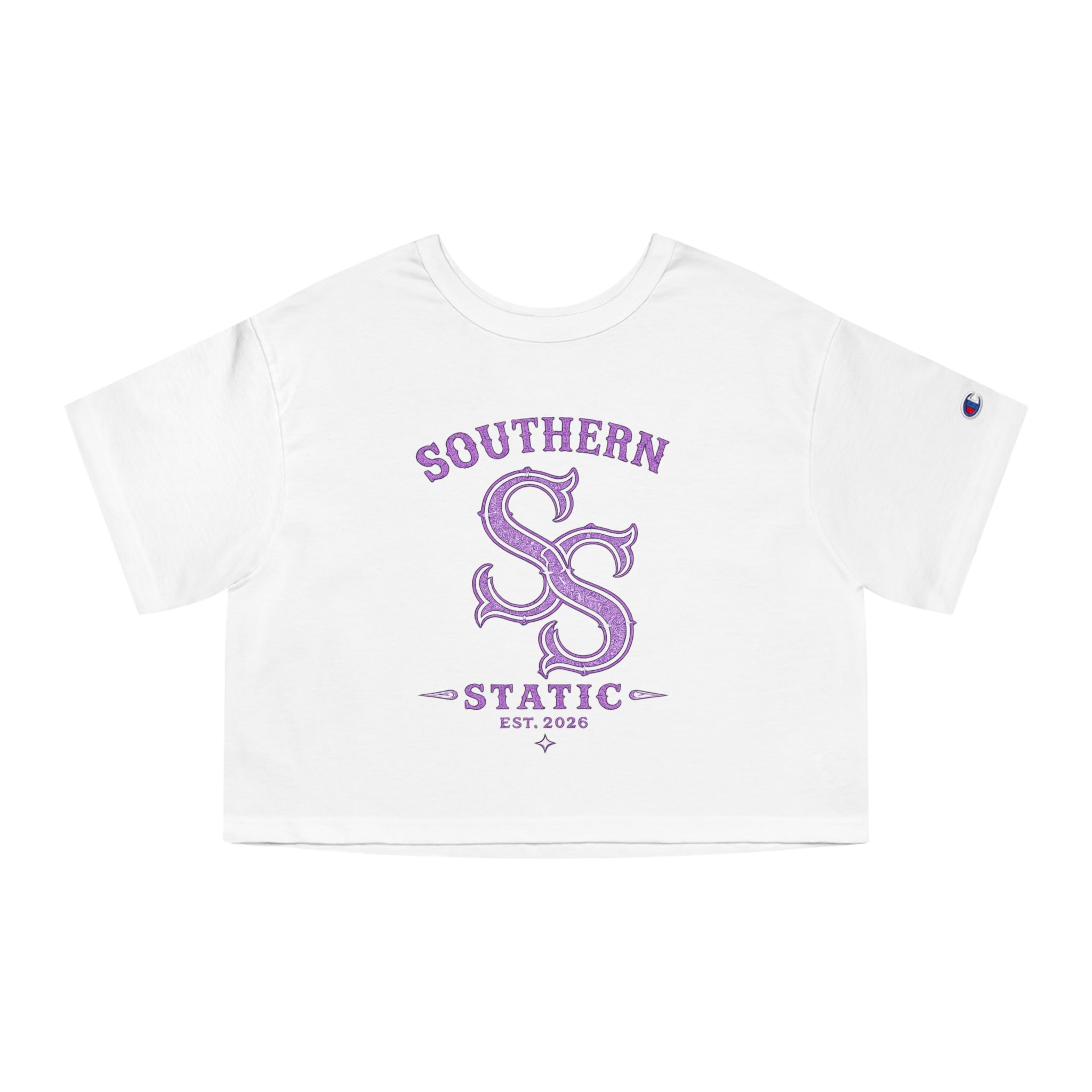 Southern Static Cropped Tee — Women's Vintage Collegiate Shirt (Est. 2026)