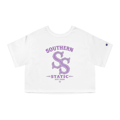 Southern Static Cropped Tee — Women's Vintage Collegiate Shirt (Est. 2026)