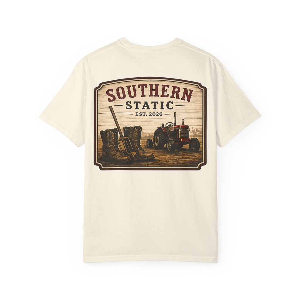 Southern Static Tractor T-Shirt — Vintage Farm Logo Tee