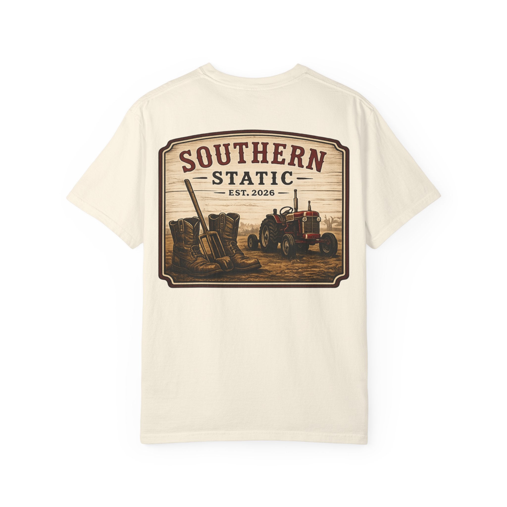 Southern Static Tractor T-Shirt — Vintage Farm Logo Tee
