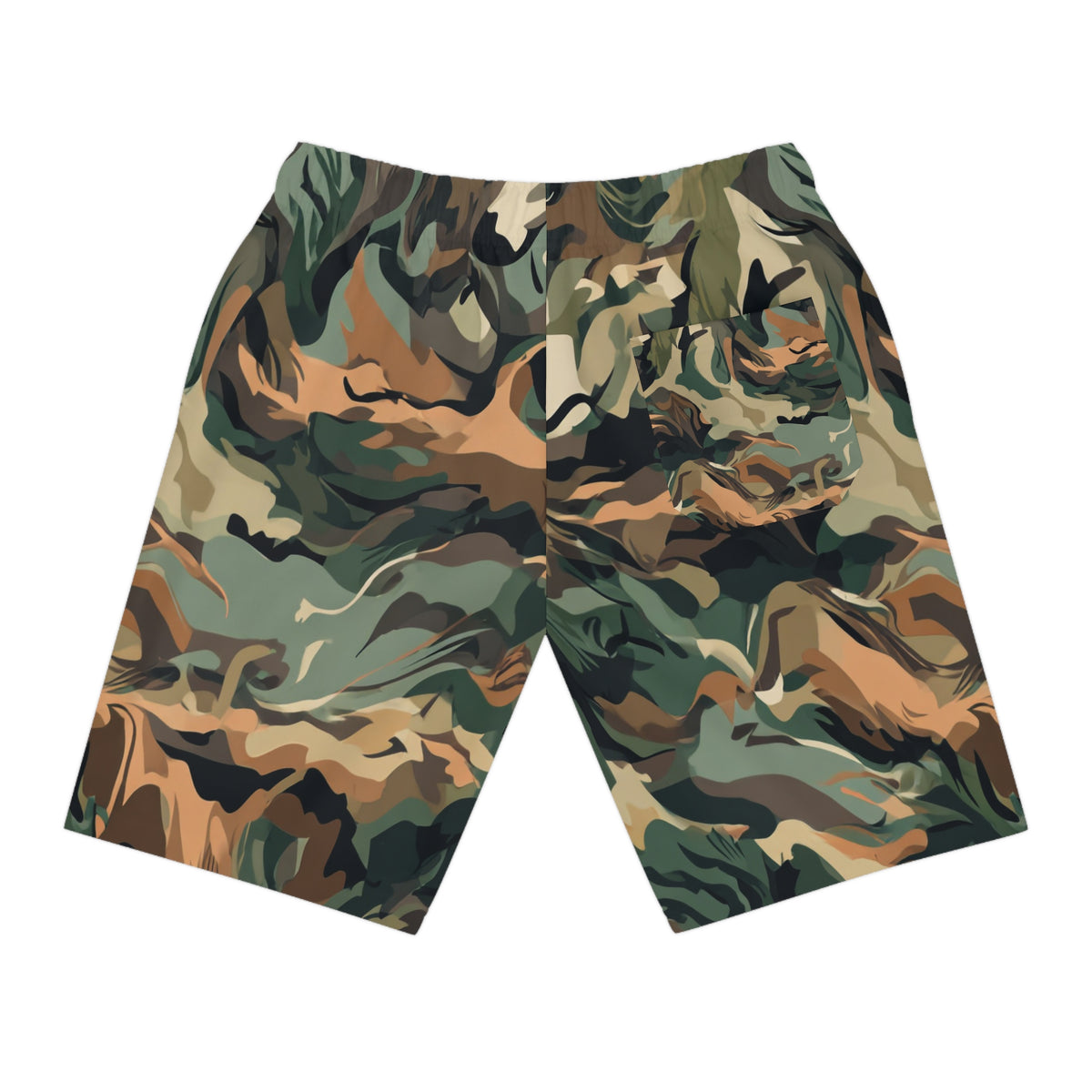 Camo Athletic Long Shorts – Southern Static Logo All-Over Print