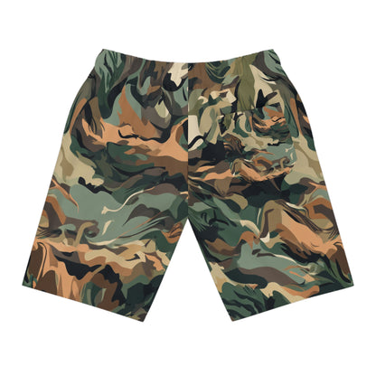 Camo Athletic Long Shorts – Southern Static Logo All-Over Print