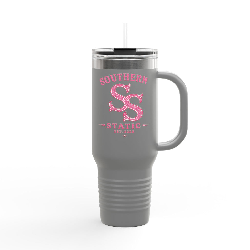 40oz Insulated Travel Mug — Southern Static Pink Logo