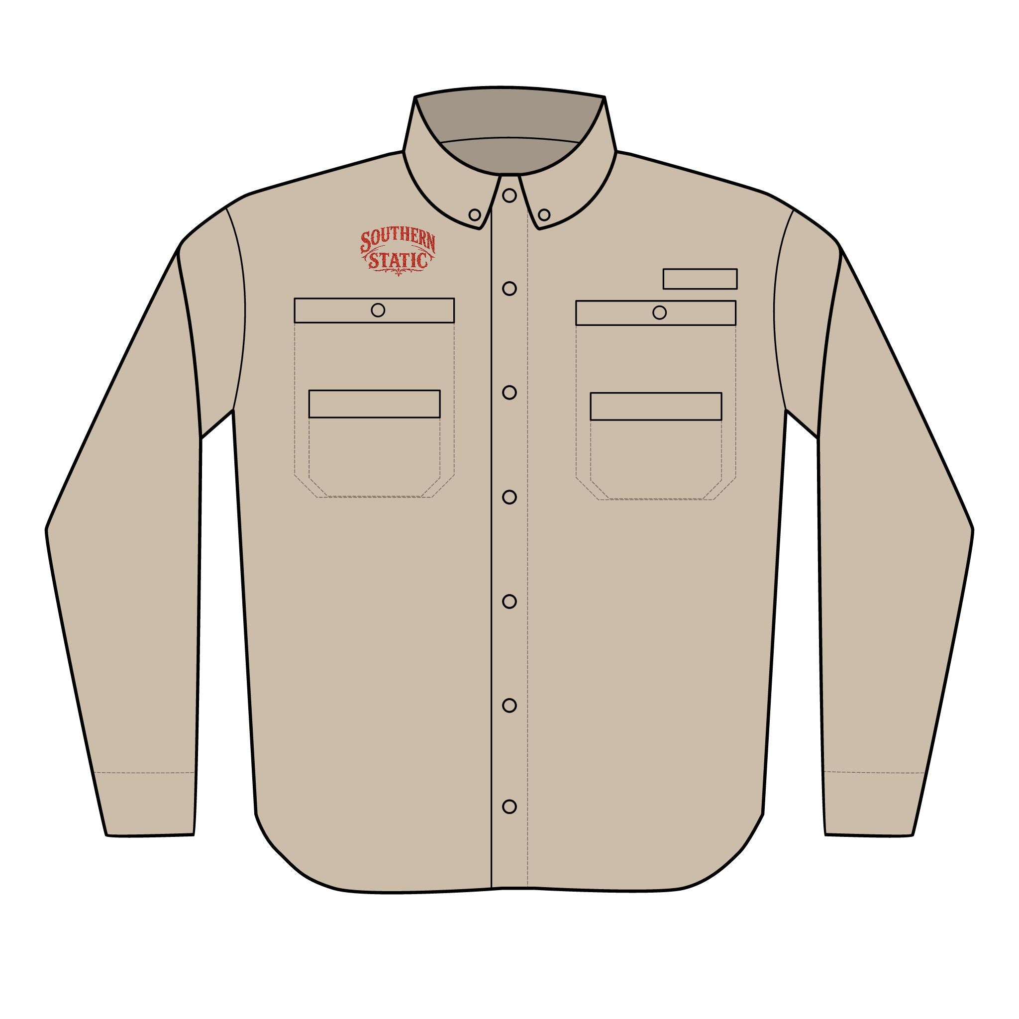 Southern Stogie embroidery Shirt | Fishing Utility Button-Up