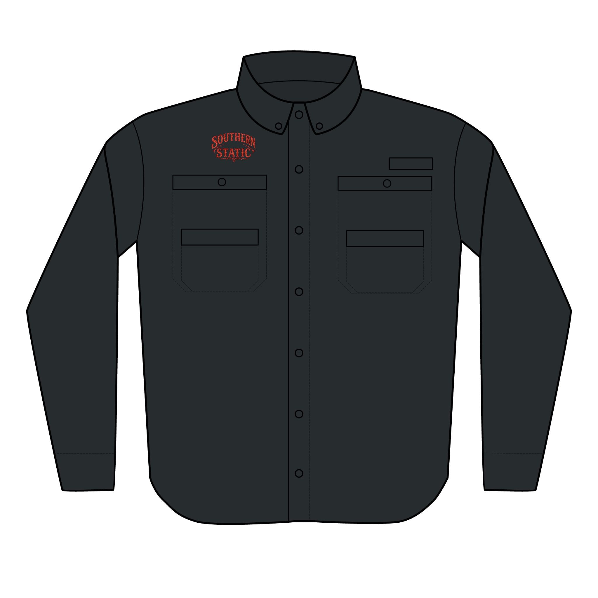 Southern Stogie embroidery Shirt | Fishing Utility Button-Up