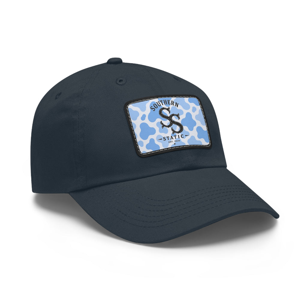 Southern Static Blue Camo Leather Patch Dad Hat