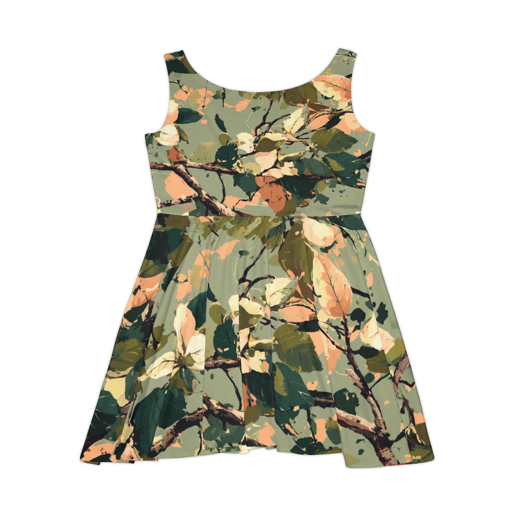 Floral Camo Skater Dress — Green Botanical AOP