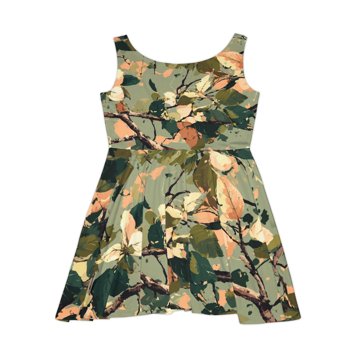Floral Camo Skater Dress — Green Botanical AOP