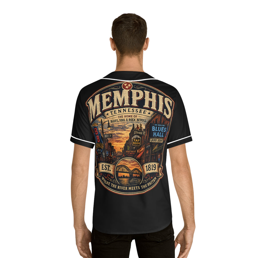 City Street Sunset Scene Baseball Jersey | All-Over Print