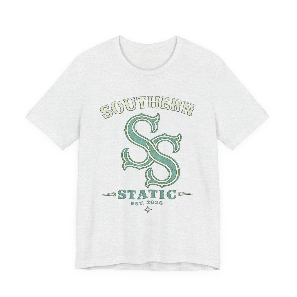 Southern Static Logo Tee — Retro Green Graphic T-Shirt