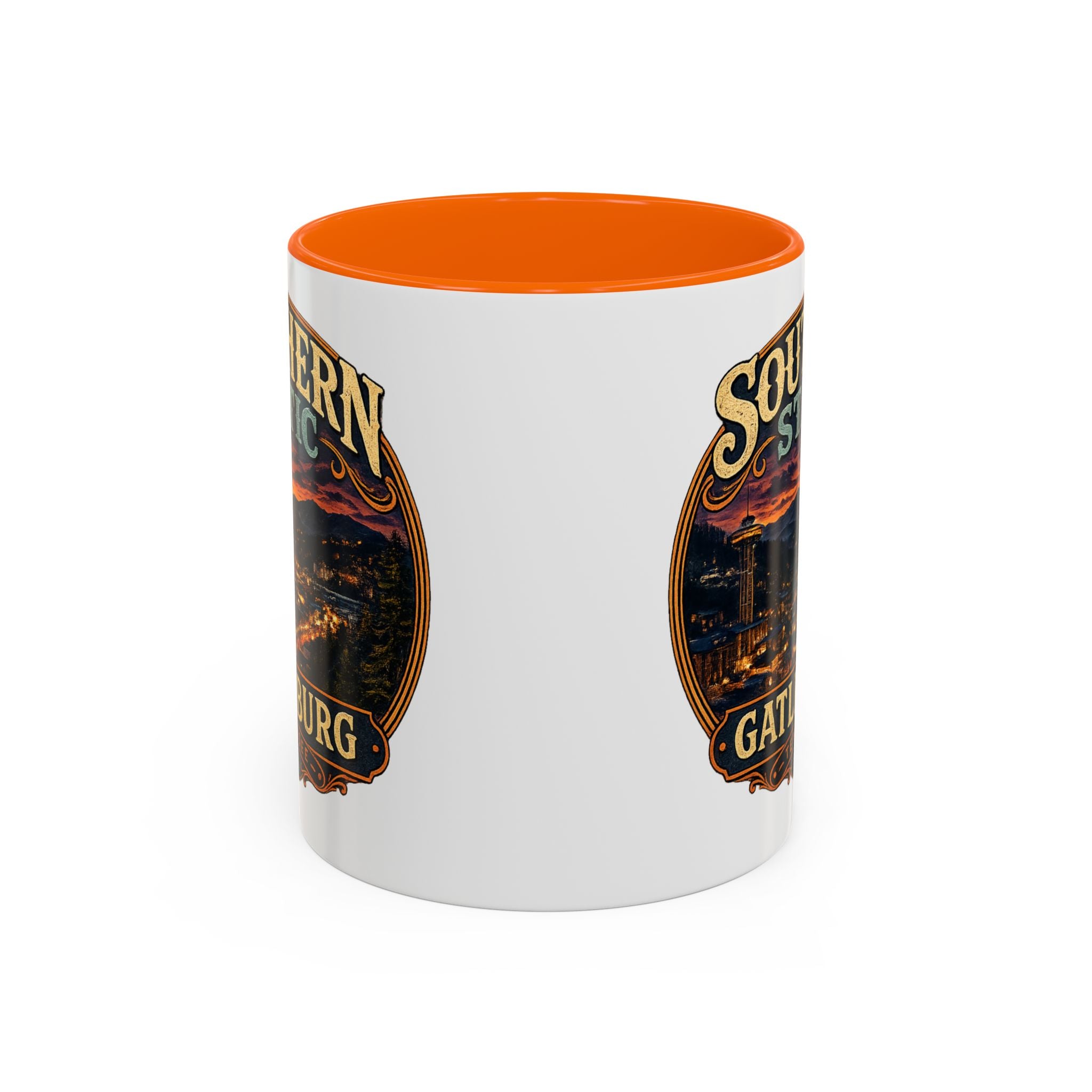 Southern Static Gatlinburg Coffee Mug | Scenic Tennessee Mountains, Night Skyline