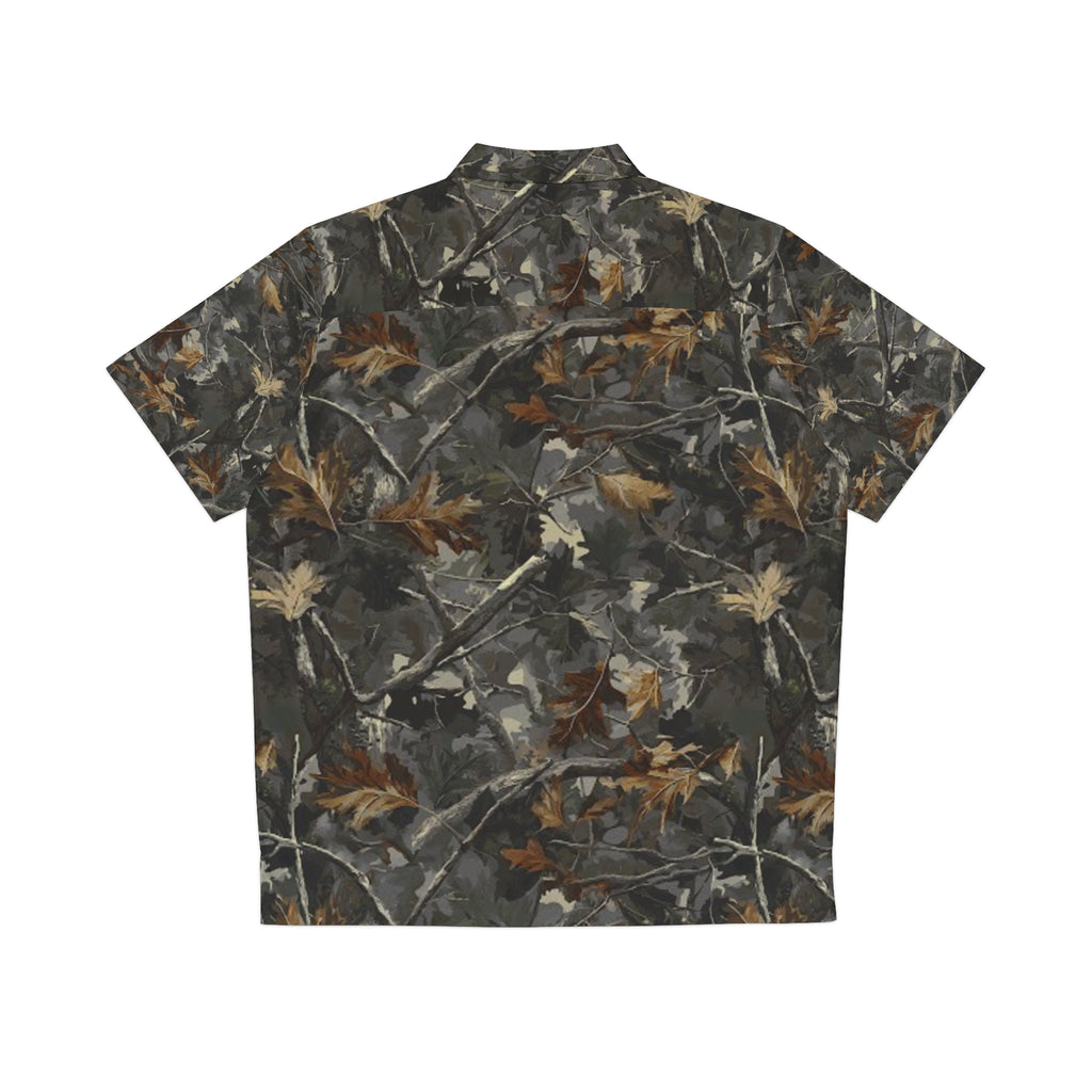 Camo Leaf Hawaiian Shirt — Men’s All-Over Print Tropical Camo Shirt