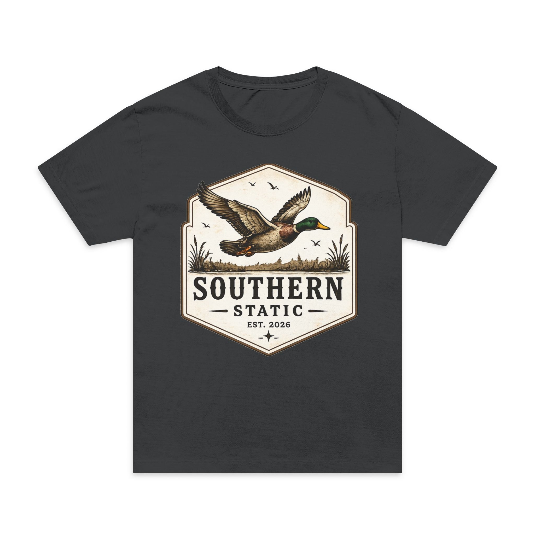 Duck Hunting Badge T-Shirt — "Southern Static" Vintage Mallard Tee
