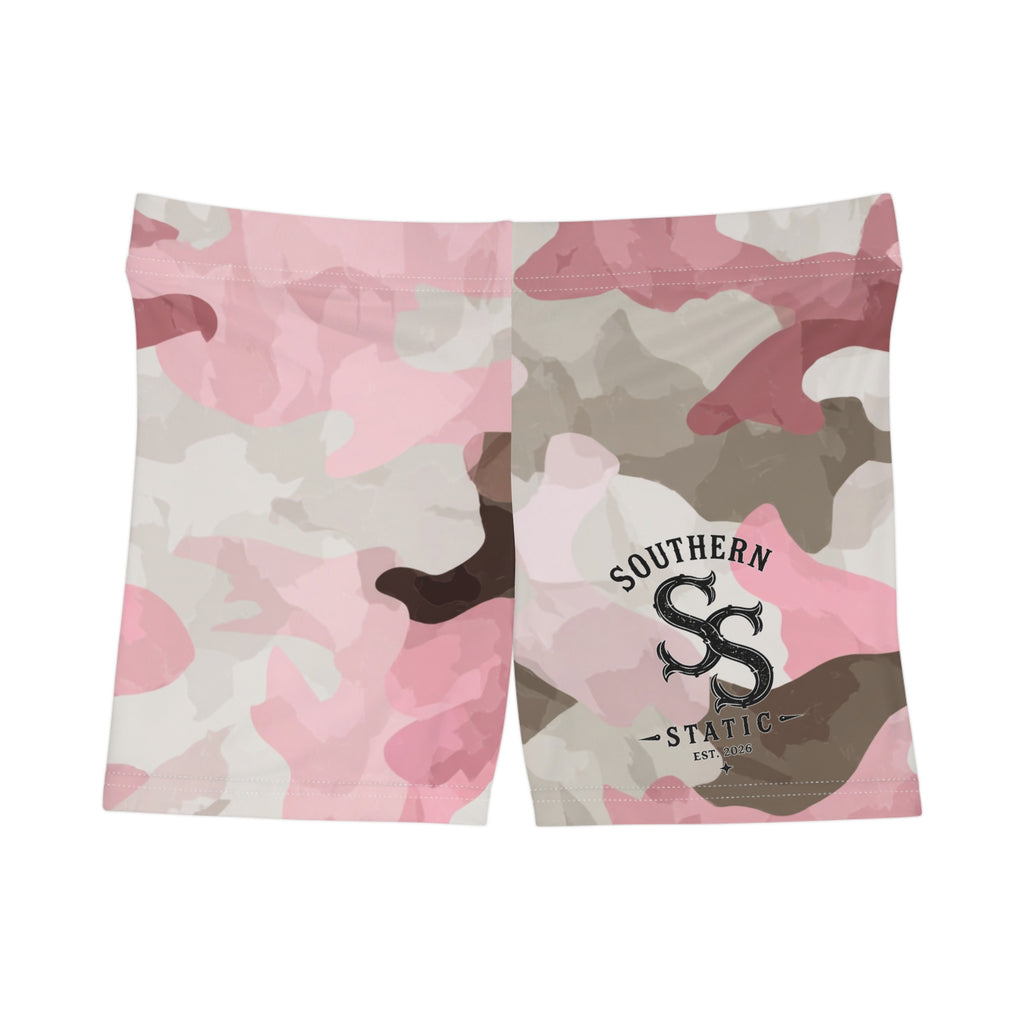 Pink Camo Women's Shorts — Southern Static Logo