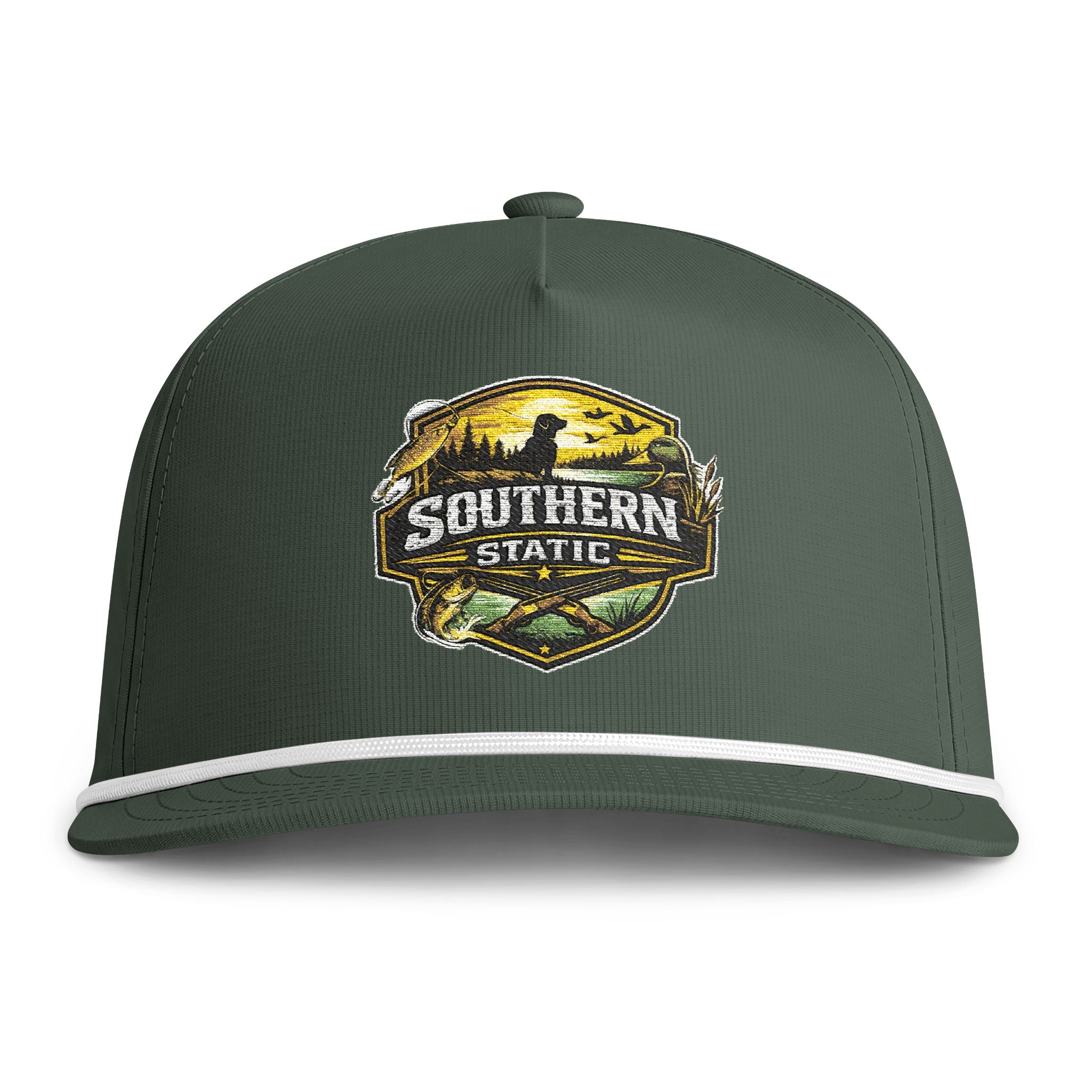 Sunwashed Rope Cap - Southern Static Embroidered Trucker Hat