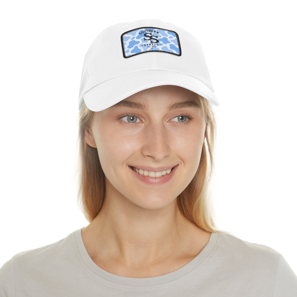 Southern Static Blue Camo Leather Patch Dad Hat