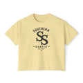 Southern Static Boxy Tee - Vintage Boat Logo Women's Crop T-Shirt