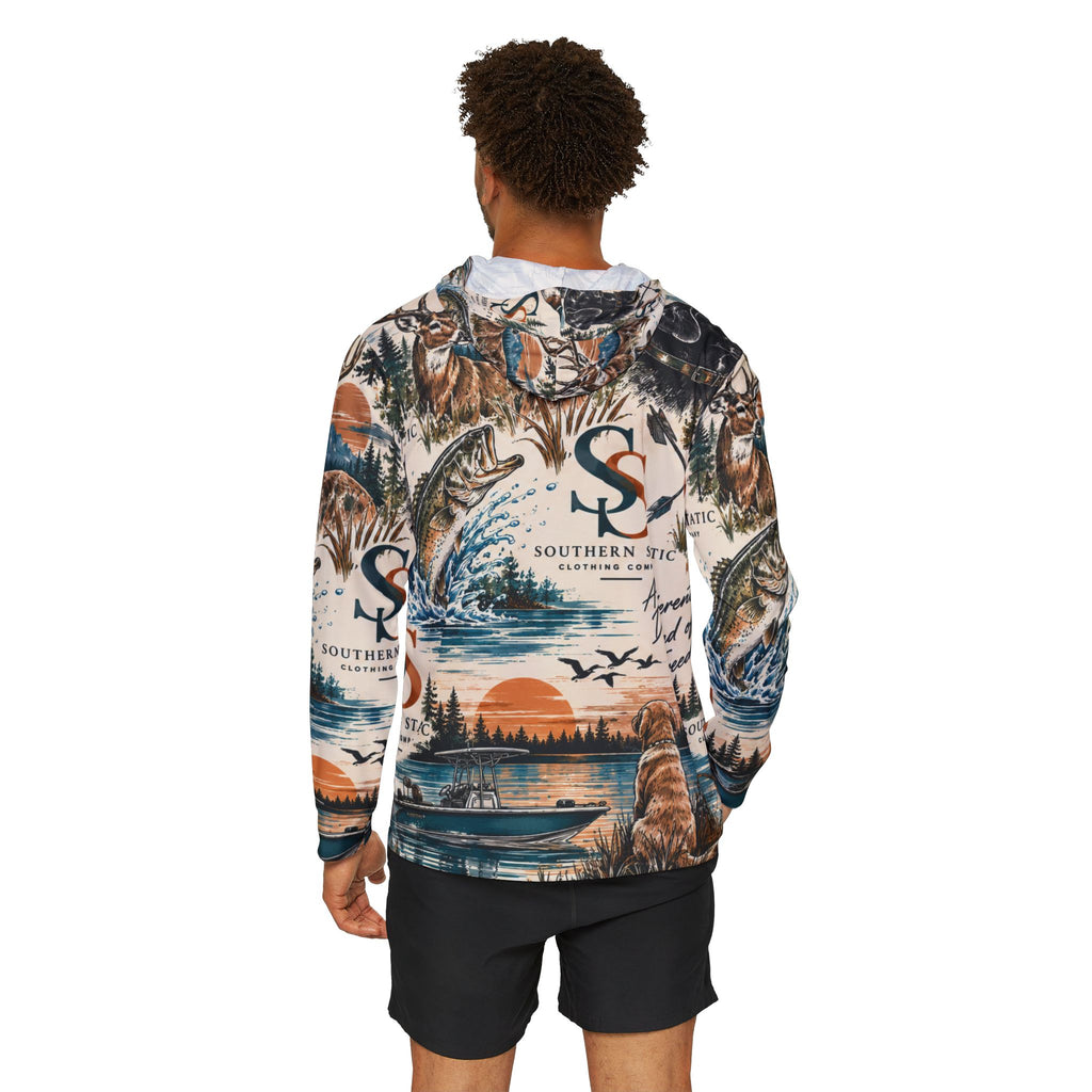 Fishing & Outdoors Hoodie — Southern Static All-Over Print Warmup Pullover
