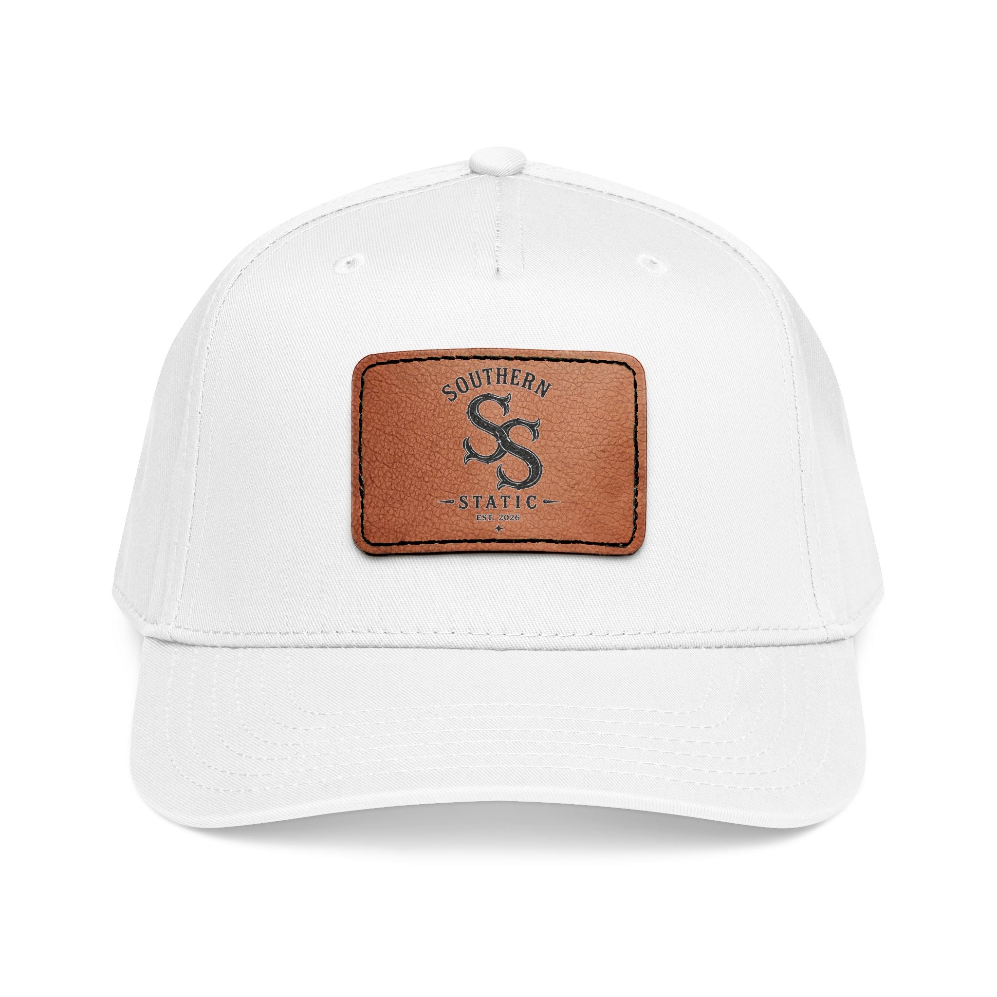 Leather Patch Baseball Cap – Vintage Southern Static Logo