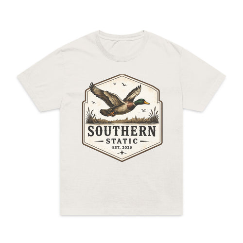 Duck Hunting Badge T-Shirt — "Southern Static" Vintage Mallard Tee