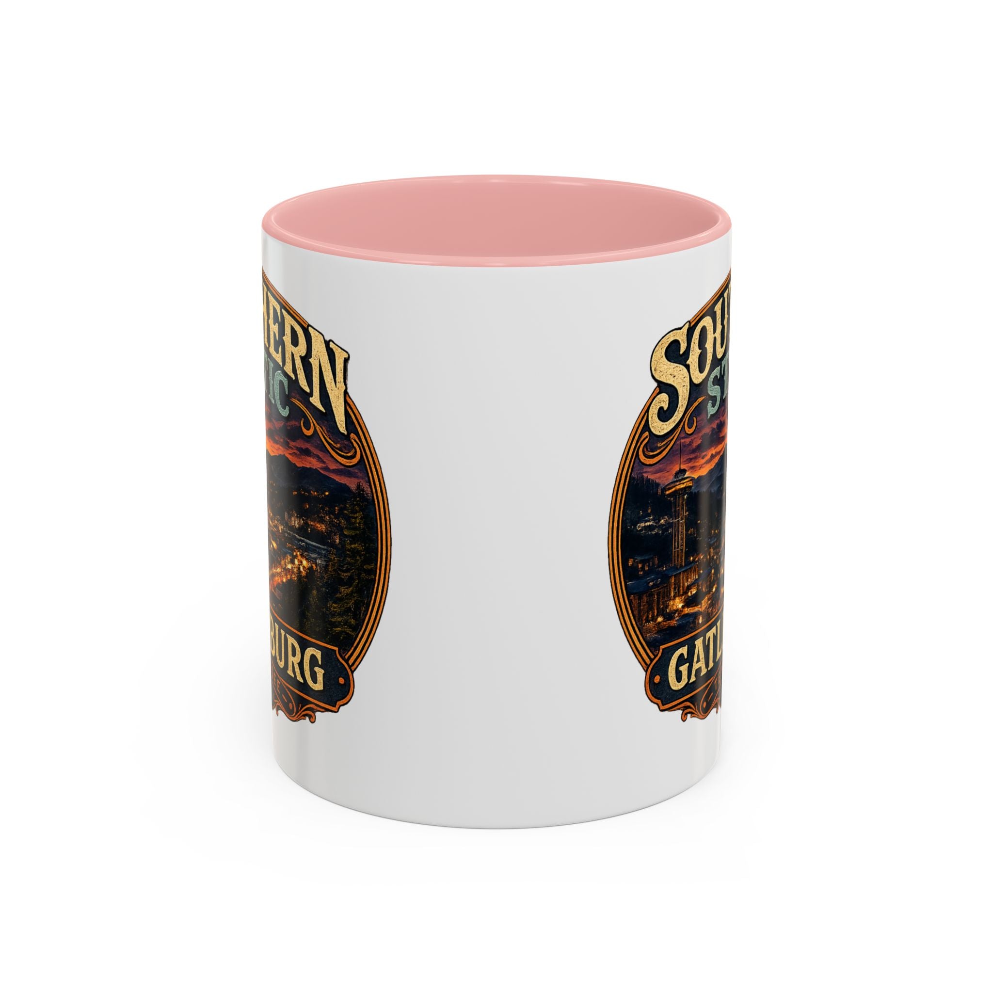 Southern Static Gatlinburg Coffee Mug | Scenic Tennessee Mountains, Night Skyline