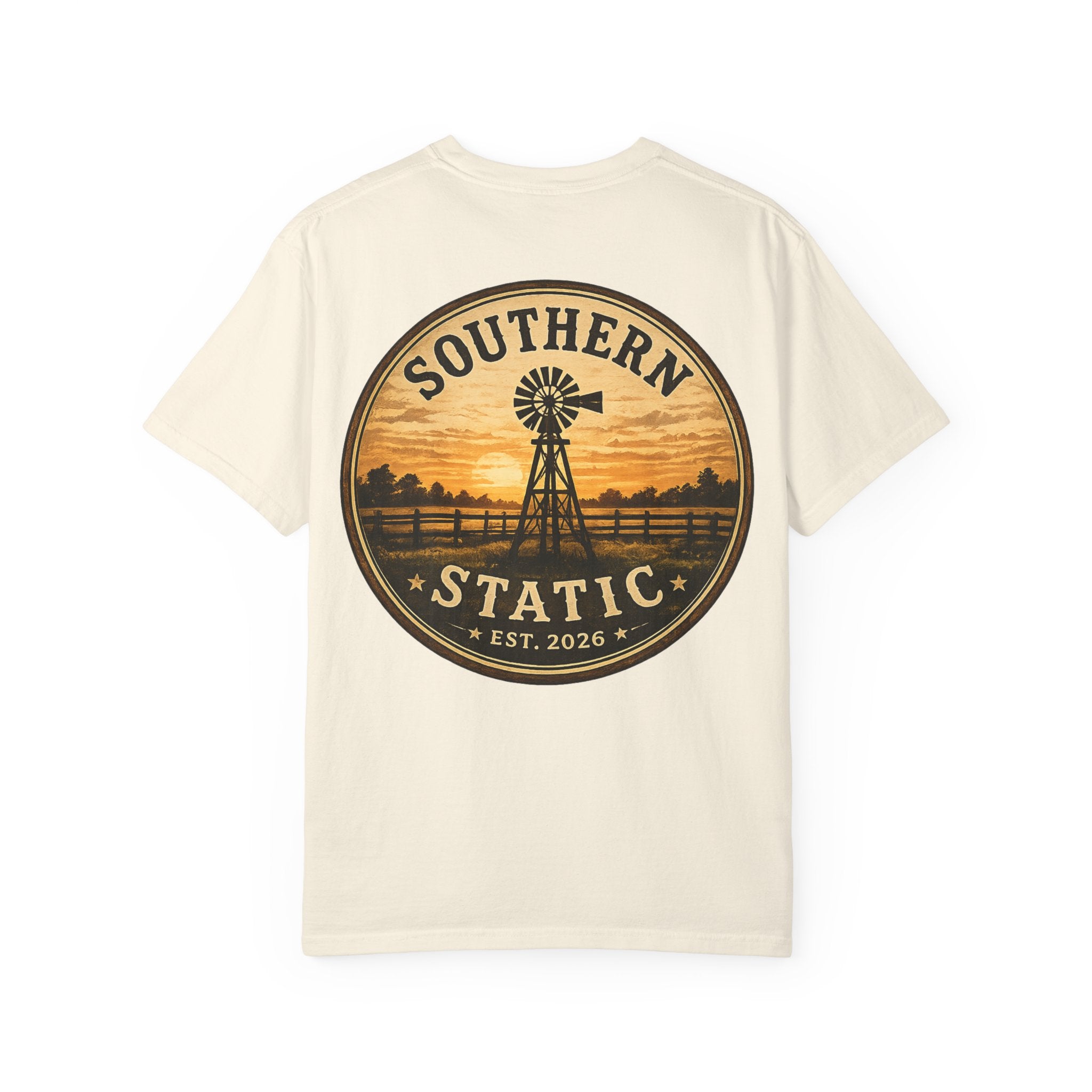 Southern Static Windmill T-Shirt — Vintage Sunset Graphic Tee