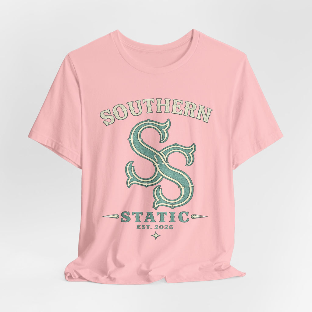 Southern Static Logo Tee — Retro Green Graphic T-Shirt