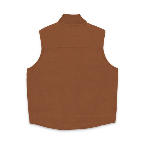 Embroidered Floral Skull Vest | Washed Duck Cloth Vest