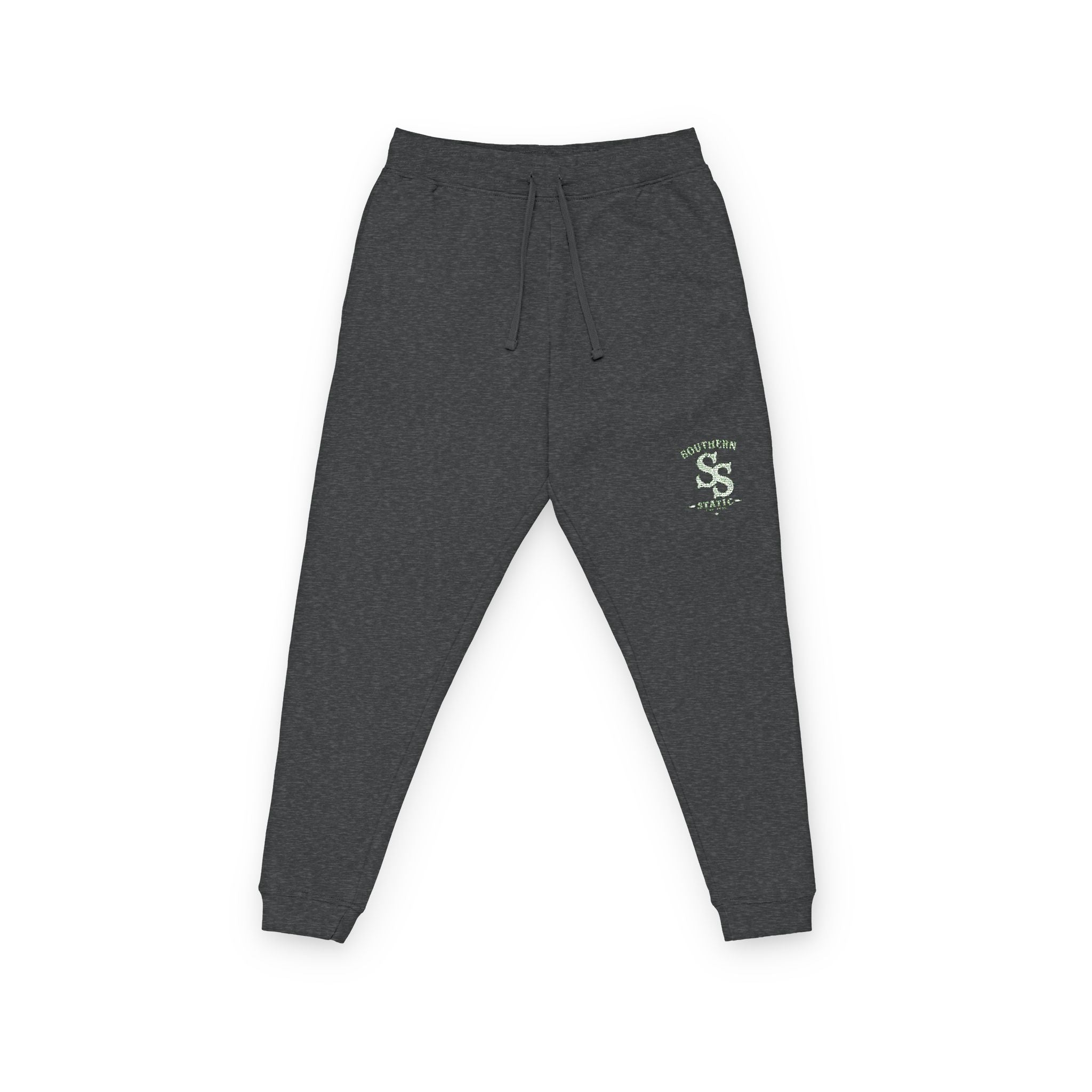 Embroidered Checker 'SS' Fleece Joggers — Cozy Streetwear Sweatpants