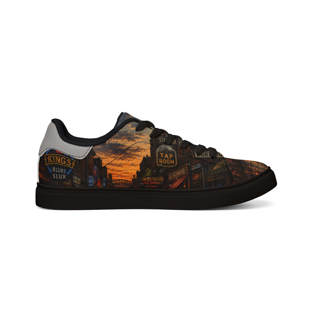 City Skyline at Dusk Sneakers | Low-Top Leather Shoes