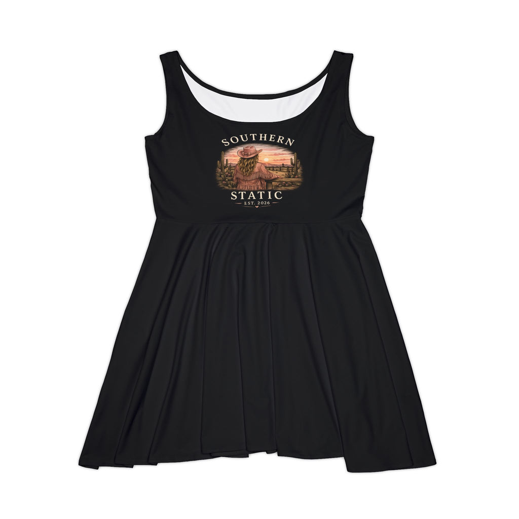 Vintage Skater Dress – 'Adventure Awaits' Scenic Graphic
