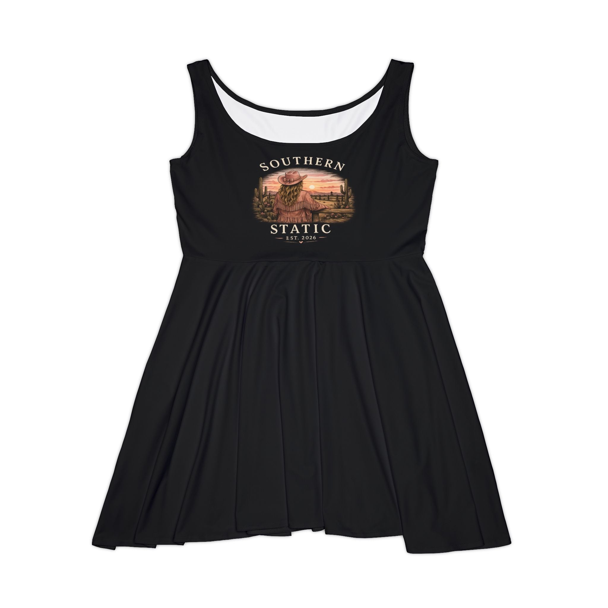 Vintage Skater Dress – 'Adventure Awaits' Scenic Graphic