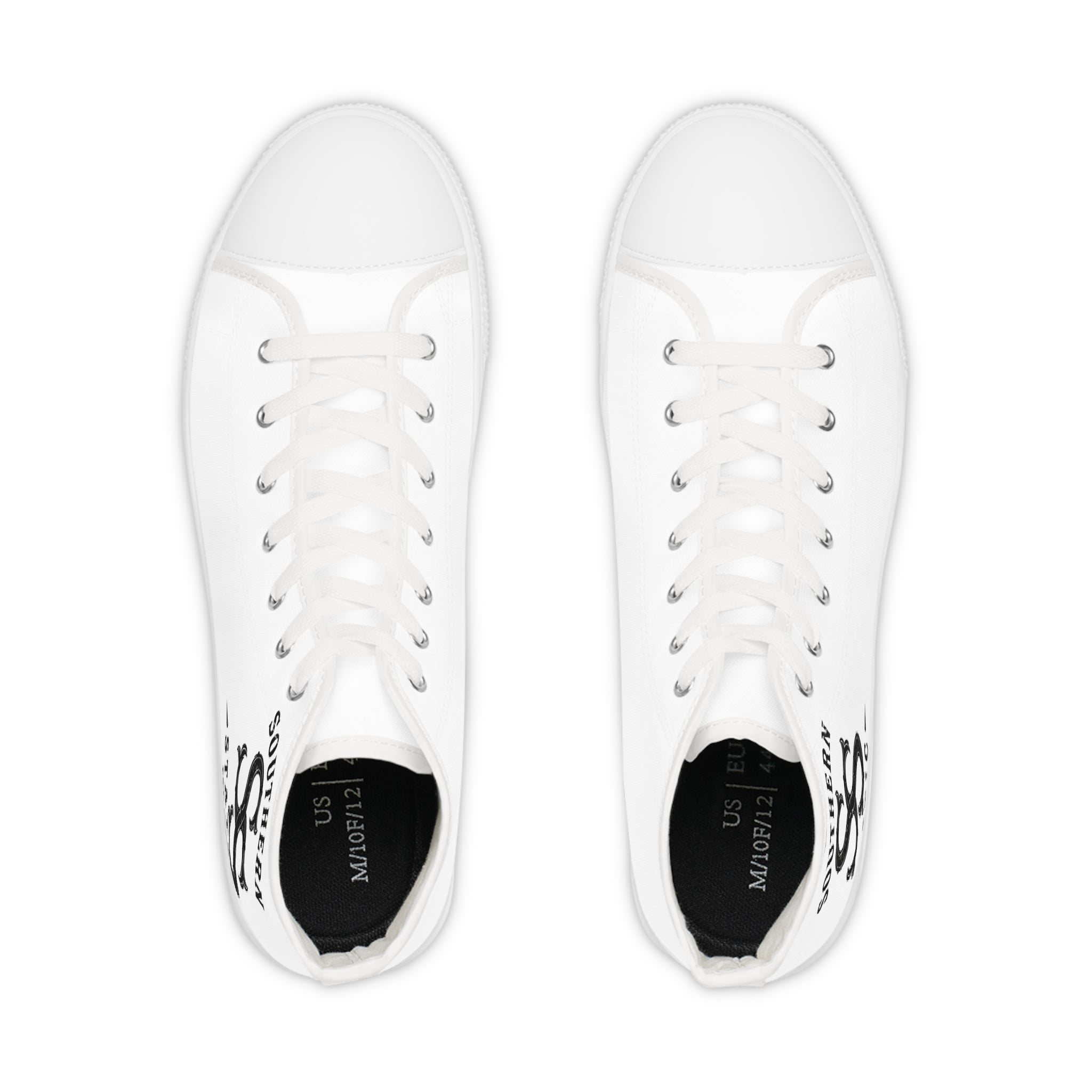 Men's High Top Sneakers — Classic White Canvas Athletic Shoes