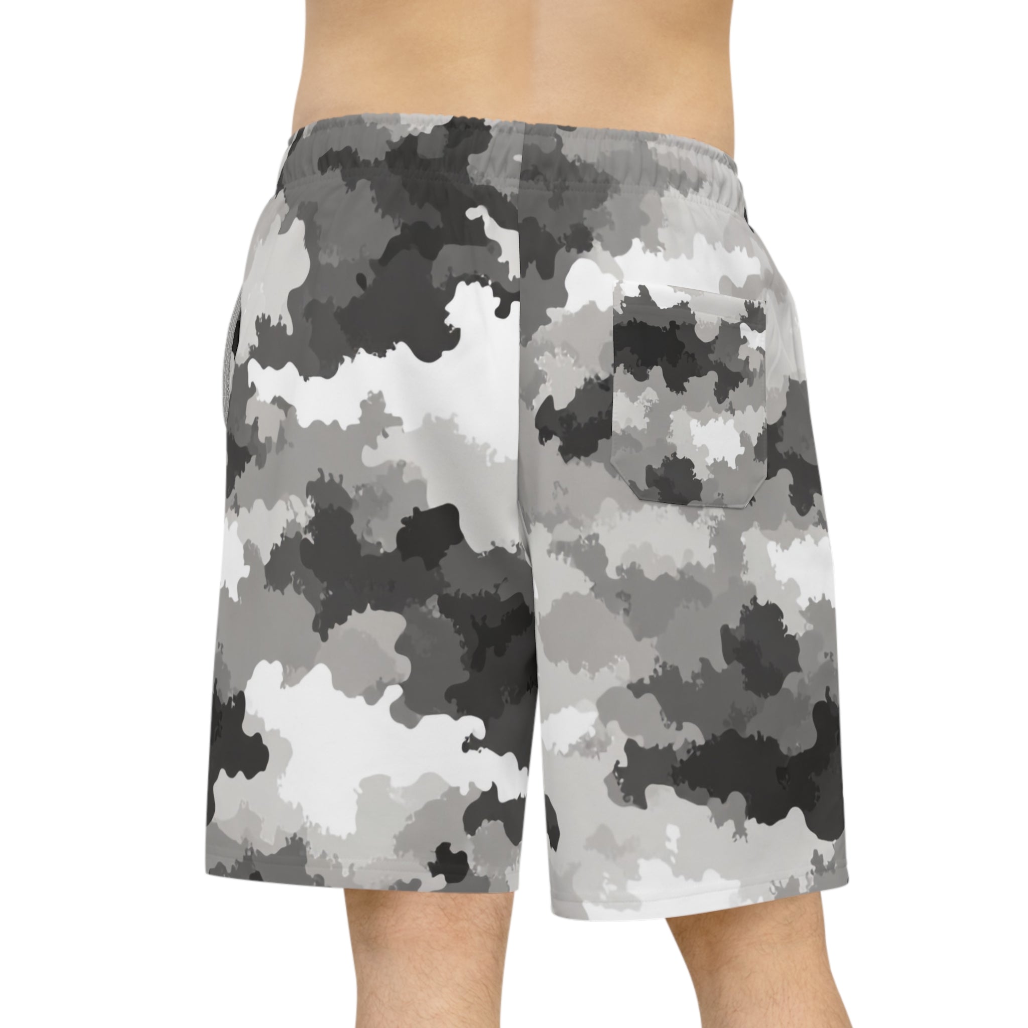 Gray Camo Athletic Long Shorts — Southern Savages Logo