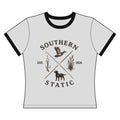 Southern Static Women's Ringer Tee – Duck Hunting & Retriever Graphic