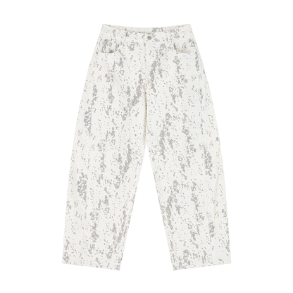 Women's Splatter Barrel Leg Jeans