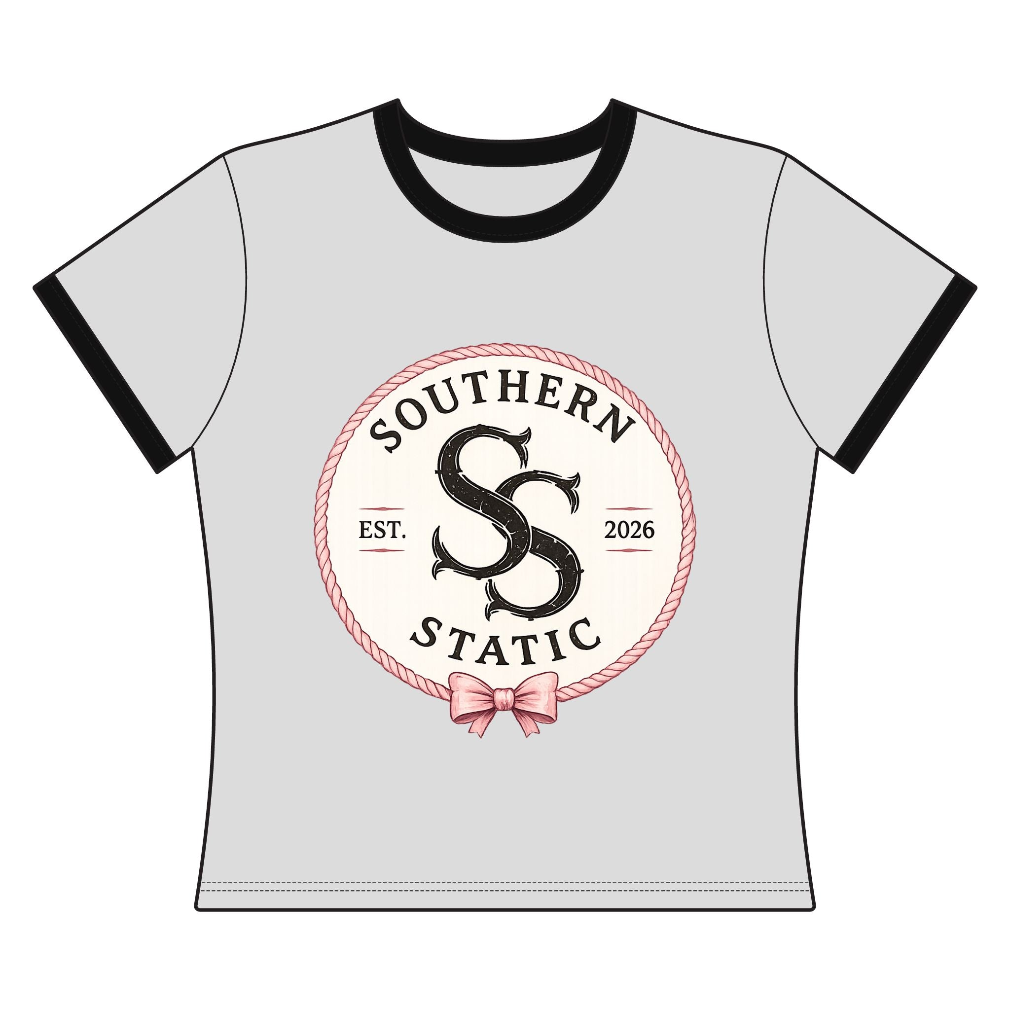 Southern Static Ringer Tee — Vintage Rope Logo Women's Shirt